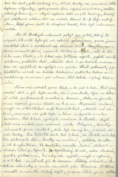 Zápis z deníku zmiňující Aljanku