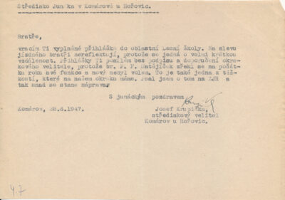 Karel Čermák (přihláška - zadní strana)