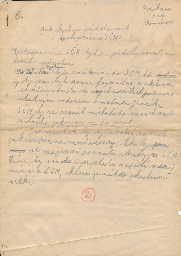 Anketa o spolupráci s SČM - 1948 (Sáša Křikava)