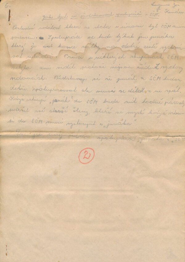 Anketa o spolupráci s SČM - 1948 (Josef Veigend)