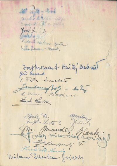 II. oblastní lesní škola (podpisy účastníků)