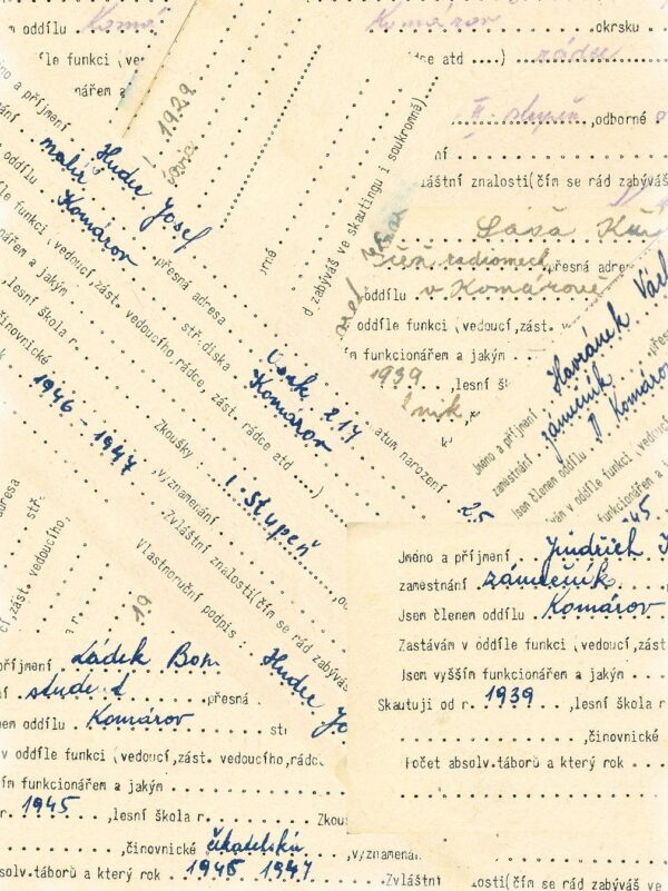 Útržky z registrace střediska (1948)