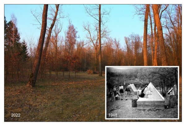 Tábořiště u hradu Rabí (1948 a 2022)